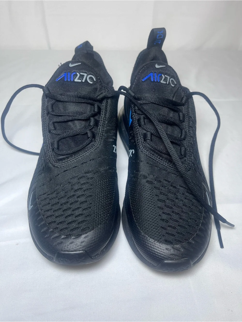 Nike Air Max 270 Black Sneakers with Blue Gradient Swoosh
